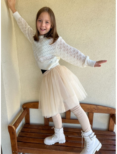 Úpletové legíny s tylovou sukňou