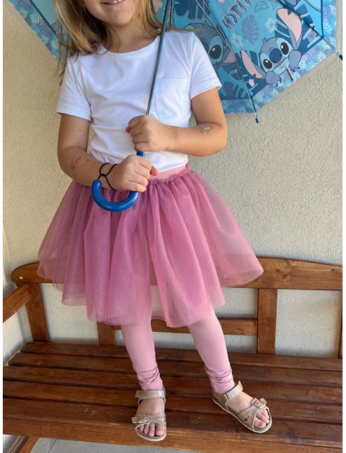 Úpletové legíny s tylovou sukňou