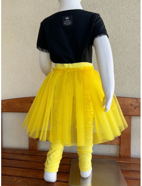 Úpletové legíny s tylovou sukňou