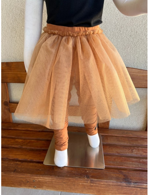 Úpletové legíny s tylovou sukňou