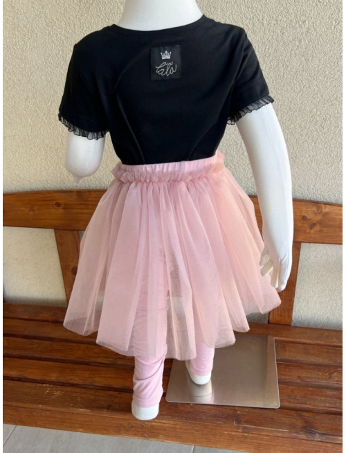 Úpletové legíny s tylovou sukňou