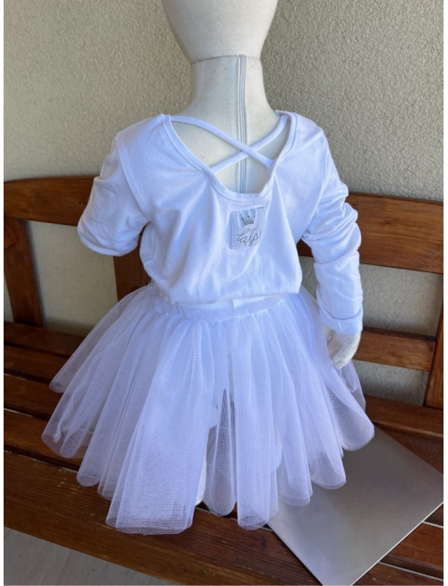 Úpletové legíny s tylovou sukňou