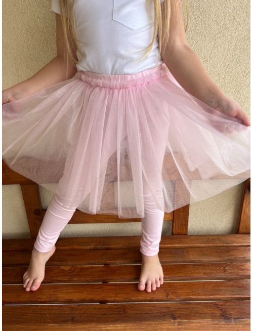 Úpletové legíny s tylovou sukňou