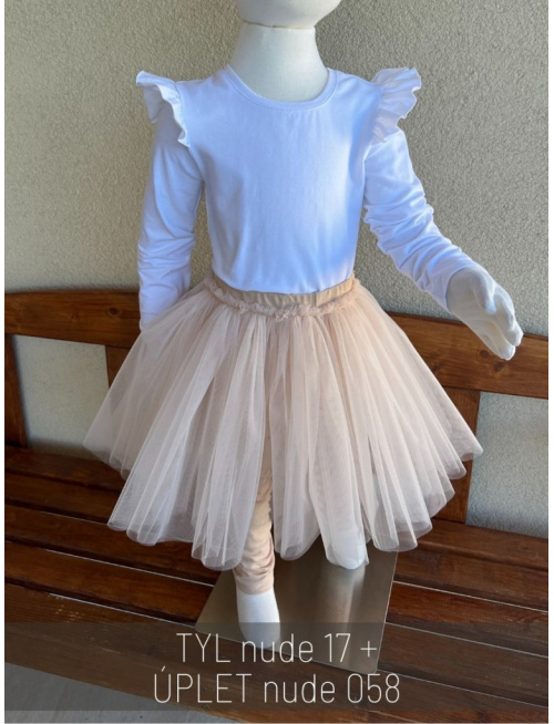 Úpletové legíny s tylovou sukňou