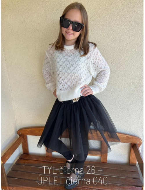 Úpletové legíny s tylovou sukňou