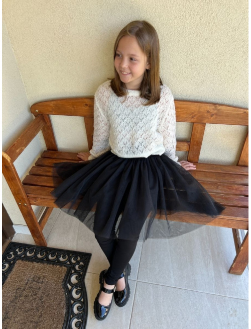 Úpletové legíny s tylovou sukňou