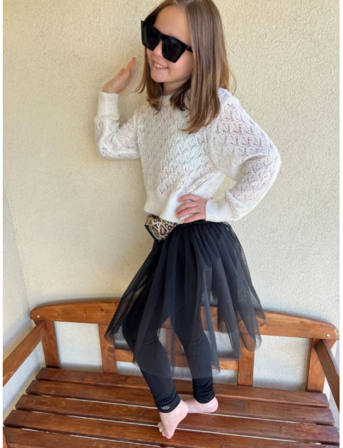 Úpletové legíny s tylovou sukňou