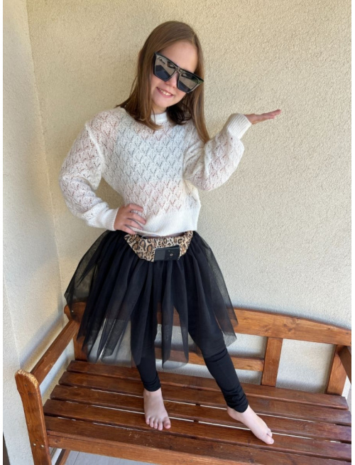 Úpletové legíny s tylovou sukňou