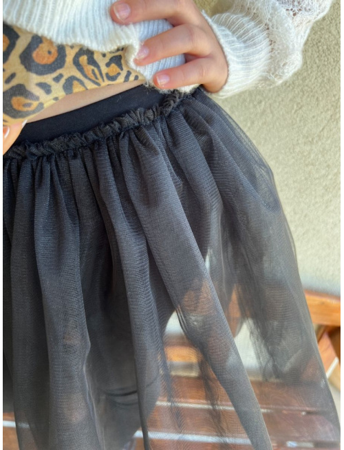 Úpletové legíny s tylovou sukňou