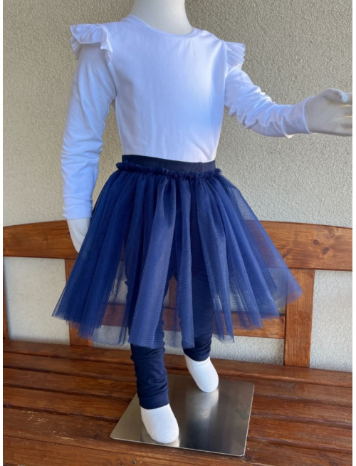 Úpletové legíny s tylovou sukňou