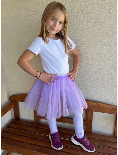 Úpletové legíny s tylovou sukňou