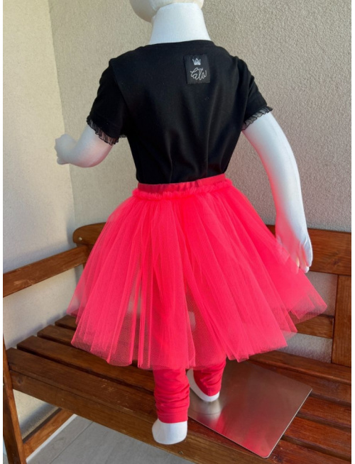 Úpletové legíny s tylovou sukňou