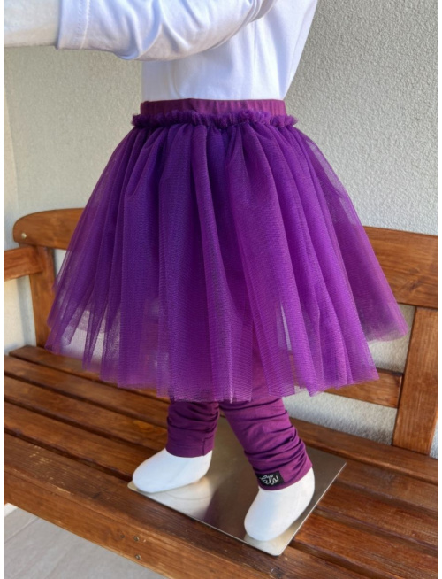 Úpletové legíny s tylovou sukňou