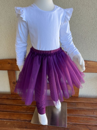 Úpletové legíny s tylovou sukňou