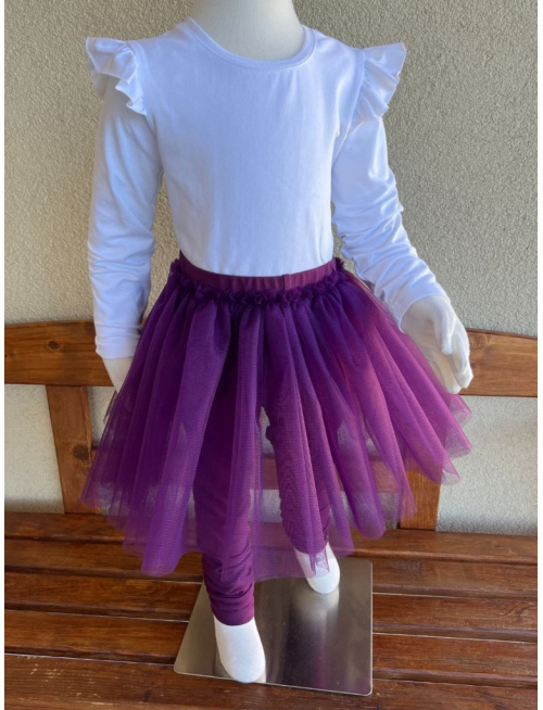 Úpletové legíny s tylovou sukňou