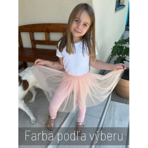 Úpletové legíny s tylovou sukňou - jemný tyl