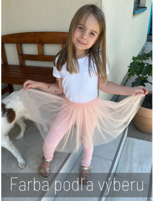 Úpletové legíny s tylovou sukňou - jemný tyl
