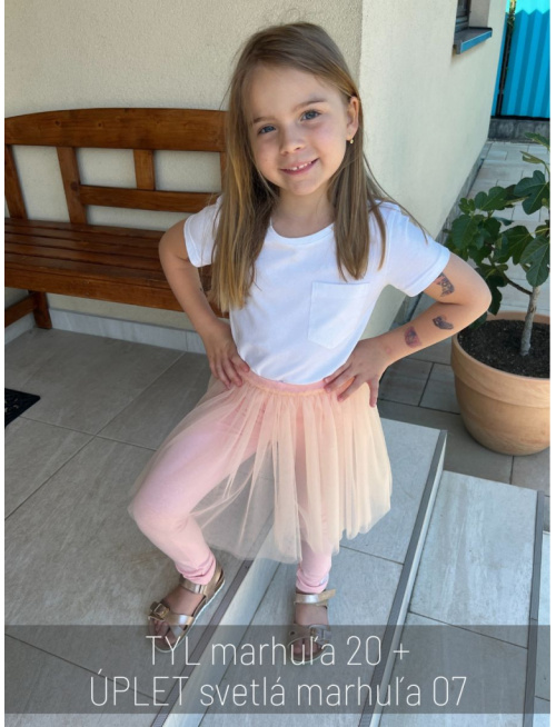 Úpletové legíny s tylovou sukňou - jemný tyl