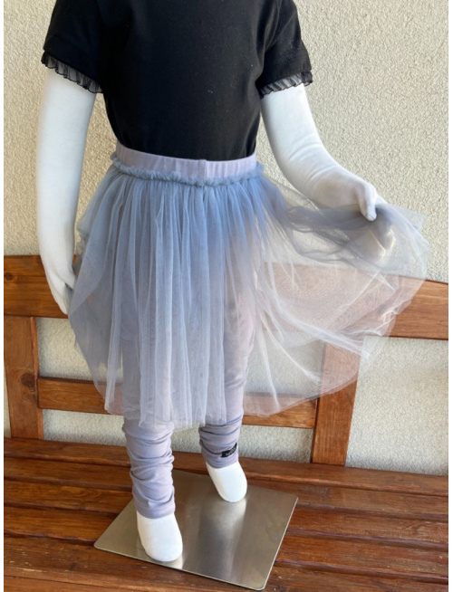 Úpletové legíny s tylovou sukňou - jemný tyl