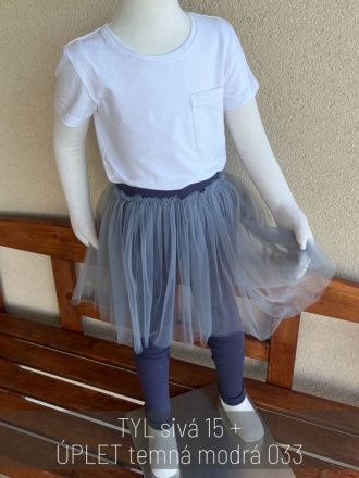 Úpletové legíny s tylovou sukňou - jemný tyl