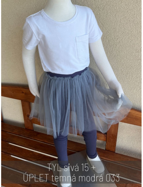 Úpletové legíny s tylovou sukňou - jemný tyl