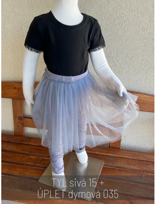 Úpletové legíny s tylovou sukňou - jemný tyl