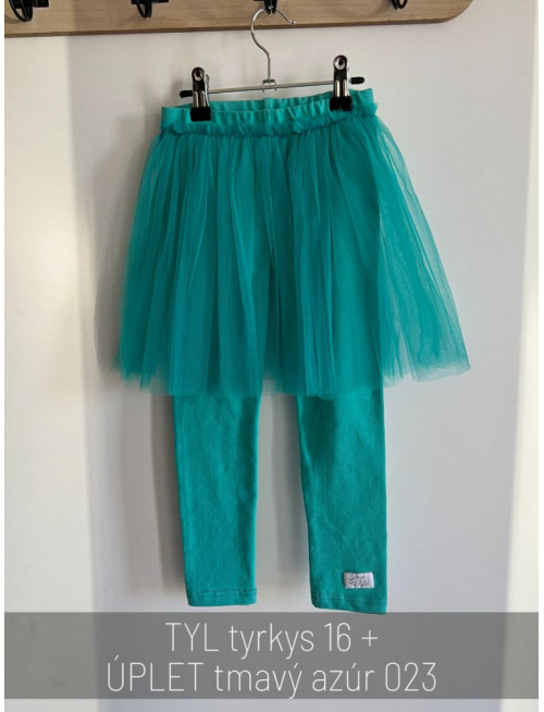 Úpletové legíny s tylovou sukňou - jemný tyl