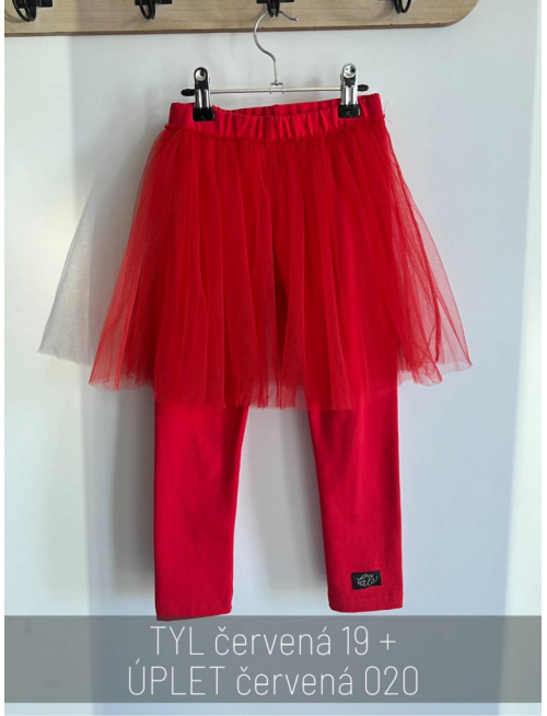 Úpletové legíny s tylovou sukňou - jemný tyl