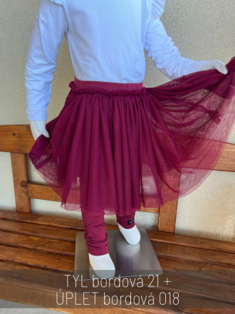 Úpletové legíny s tylovou sukňou - jemný tyl