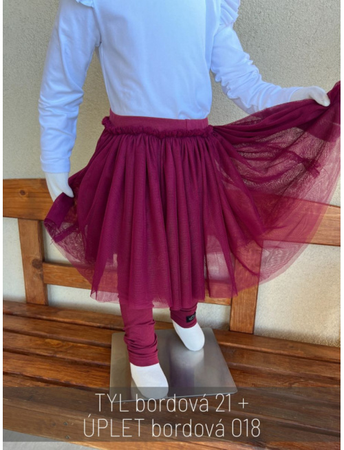 Úpletové legíny s tylovou sukňou - jemný tyl