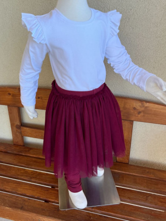 Úpletové legíny s tylovou sukňou - jemný tyl
