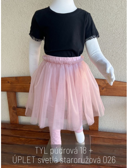 Úpletové legíny s tylovou sukňou