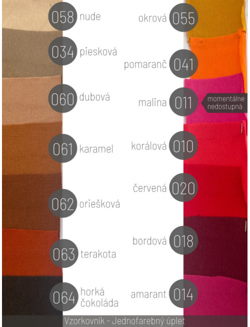 Vzorkovník - Jednofarebný úplet