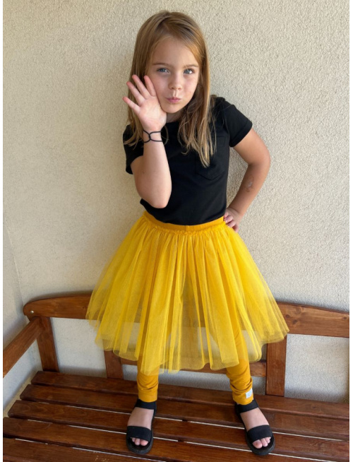 Úpletové legíny s tylovou sukňou