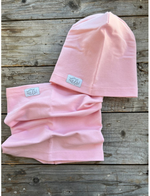 Šmolko čiapka + tunel (jednofarebný set) - baby ružová 