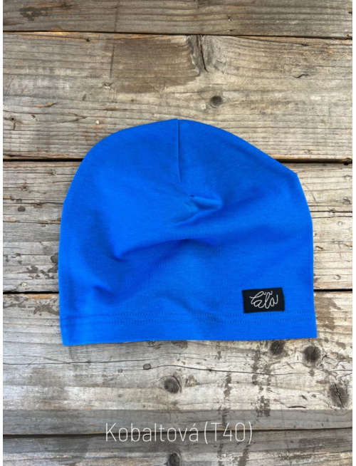 Tepláková šmolko čiapka - jednofarebná - jednovrstvová