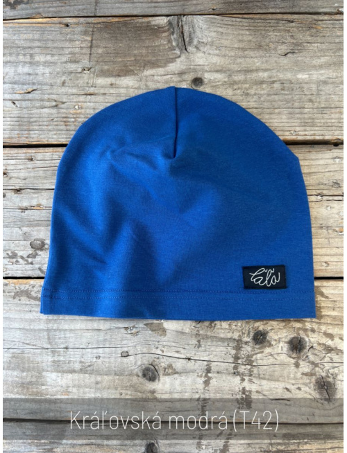 Tepláková šmolko čiapka - jednofarebná - jednovrstvová