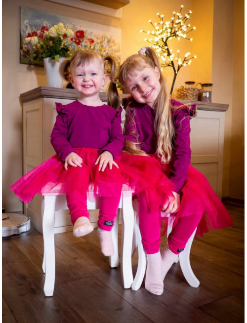 Úpletové legíny s tylovou sukňou