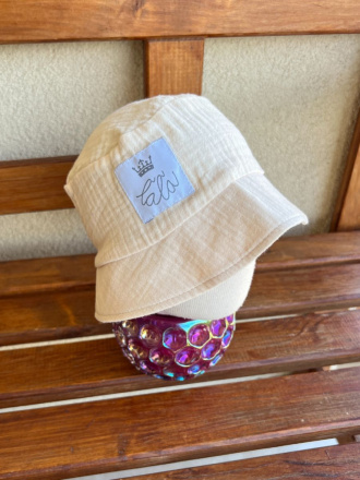 Klobúk Panáčik - gázovina/mušelín - jednovrstvový - maslová - POSLEDNÝ KUS