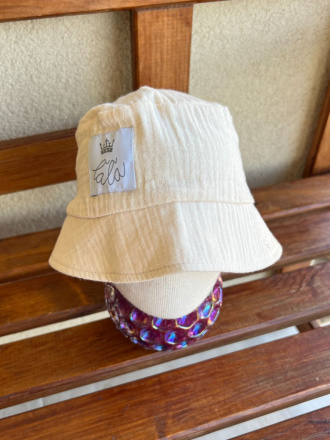 Klobúk Panáčik - gázovina/mušelín - jednovrstvový - maslová - POSLEDNÝ KUS