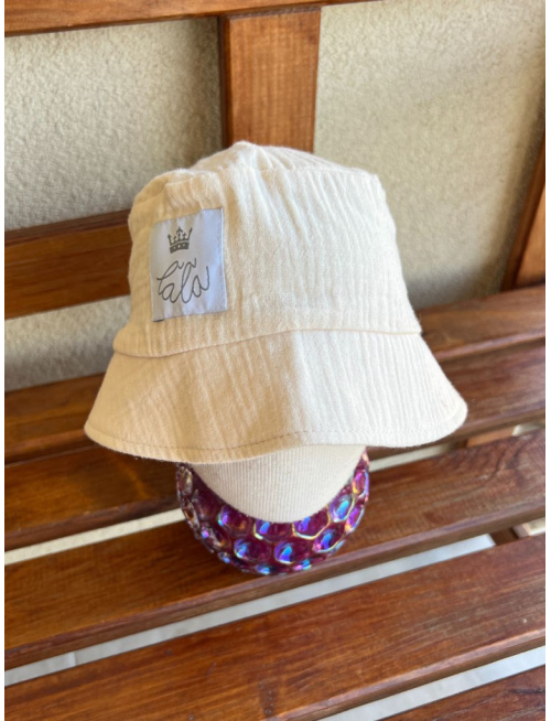 Klobúk Panáčik - gázovina/mušelín - jednovrstvový - maslová - POSLEDNÝ KUS