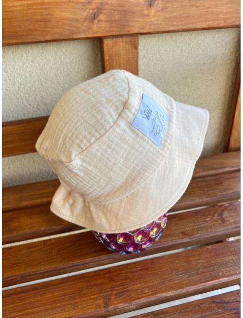 Klobúk Panáčik - gázovina/mušelín - jednovrstvový - maslová - POSLEDNÝ KUS