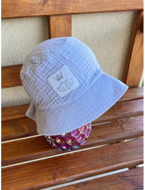 Klobúk Panáčik - gázovina/mušelín - jednovrstvový - svetlomodrá