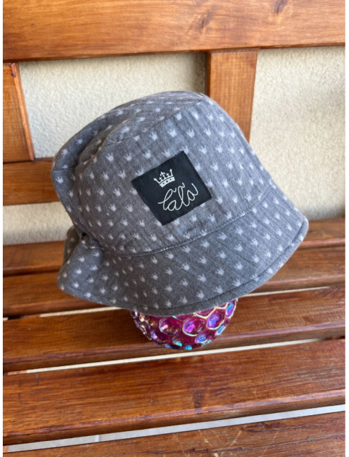 Klobúk Panáčik - gázovina/mušelín - jednovrstvový - korunka na antracite