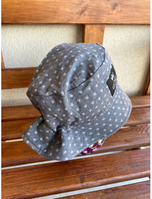 Klobúk Panáčik - gázovina/mušelín - jednovrstvový - korunka na antracite