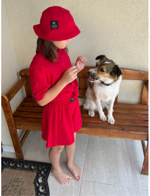 Súprava HAWAI - girl - gázovina/mušelín - červená