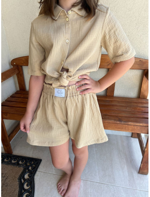 Súprava HAWAI - boy - gázovina/mušelín - piesková