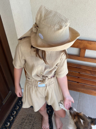 Súprava HAWAI - boy - gázovina/mušelín - piesková