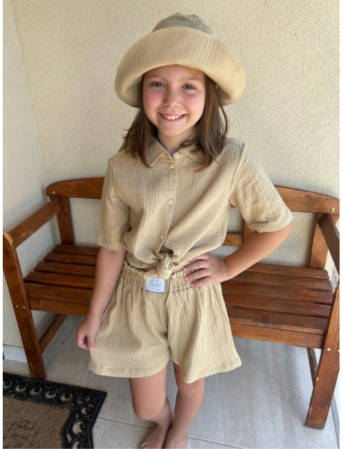 Súprava HAWAI - boy - gázovina/mušelín - piesková