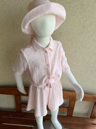 Súprava HAWAI - girl - gázovina/mušelín - púdrová